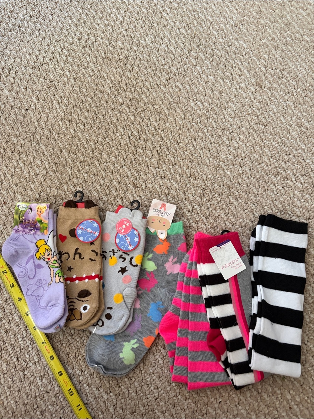 Kids Multicolor Character & Stripe Socks Pack - Assorted Colors 7 pairs